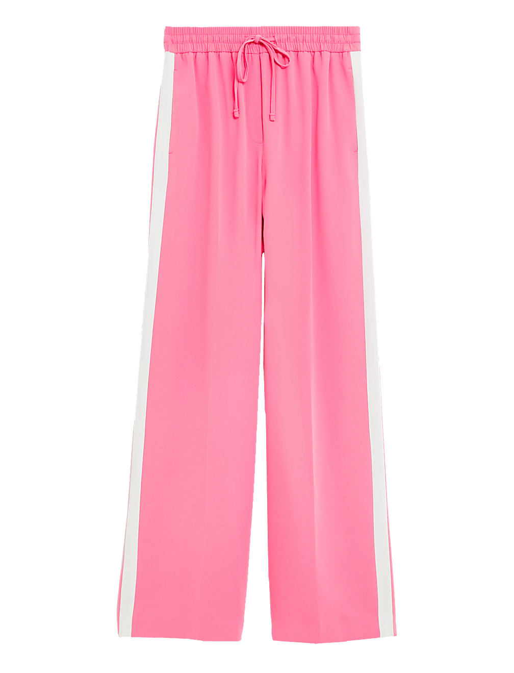 Side Stripe Drawstring Wide Leg Trousers