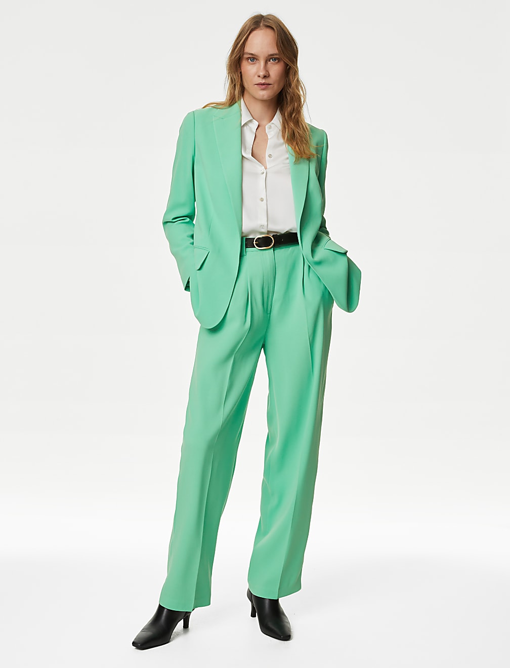 Crepe Relaxed Single Breasted Blazer