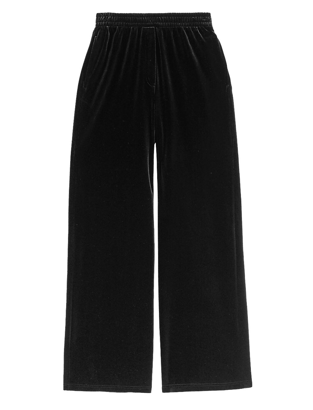 Velvet Elasticated Waist Wide Leg Trousers
