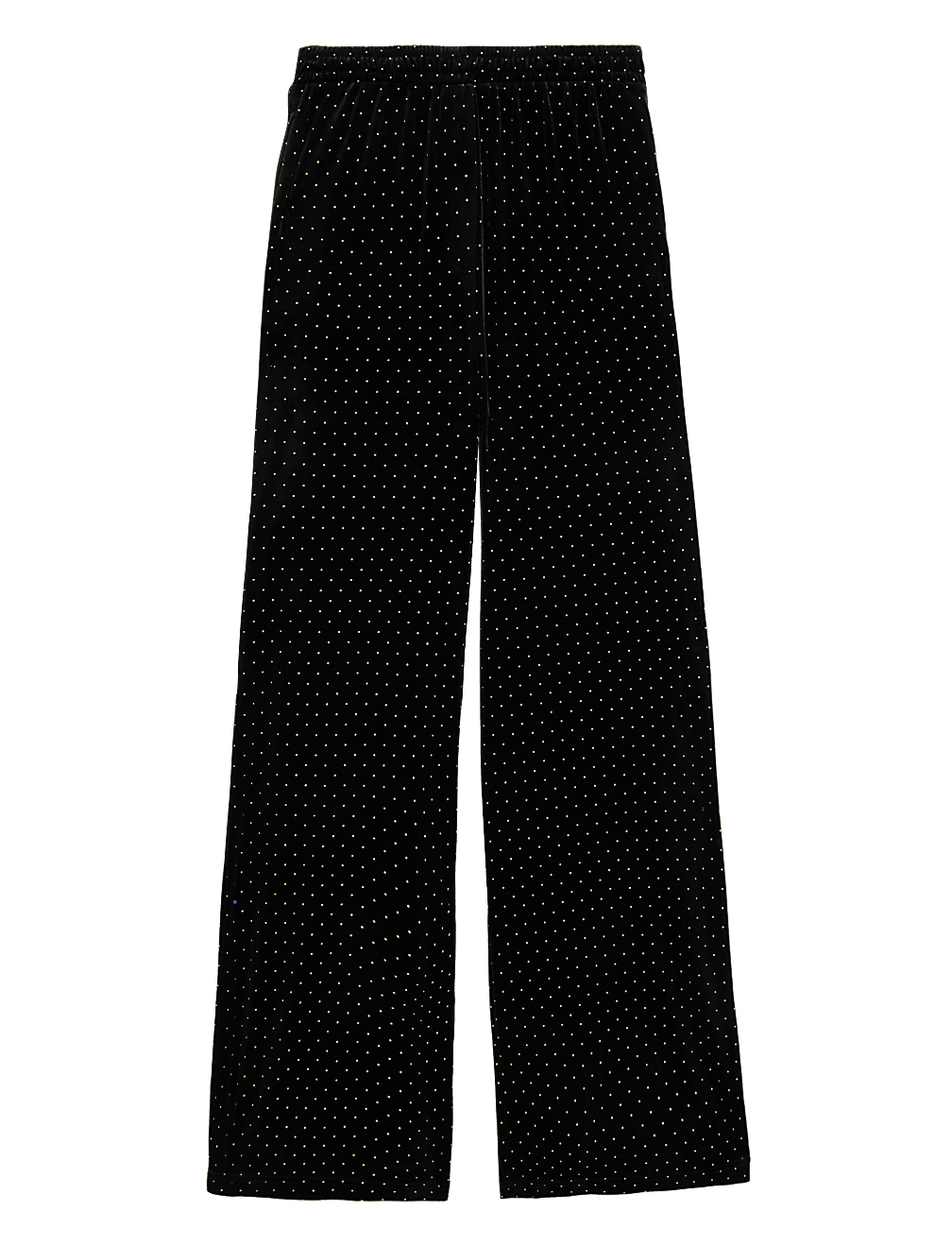 Velvet Studded Wide Leg Trousers