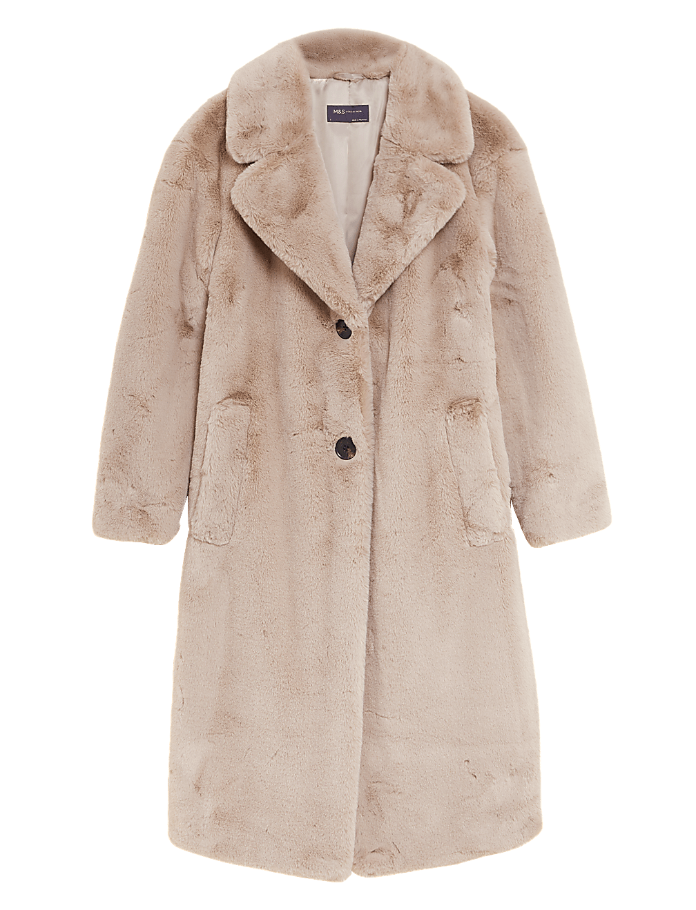 Faux Fur Collared Relaxed Longline Coat