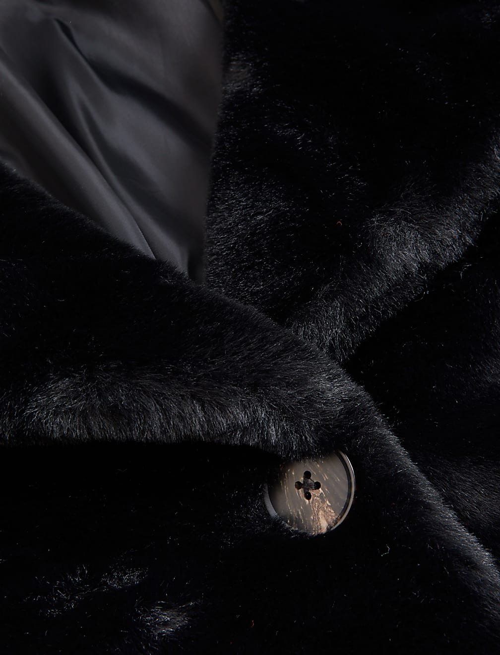 Faux Fur Collared Relaxed Longline Coat