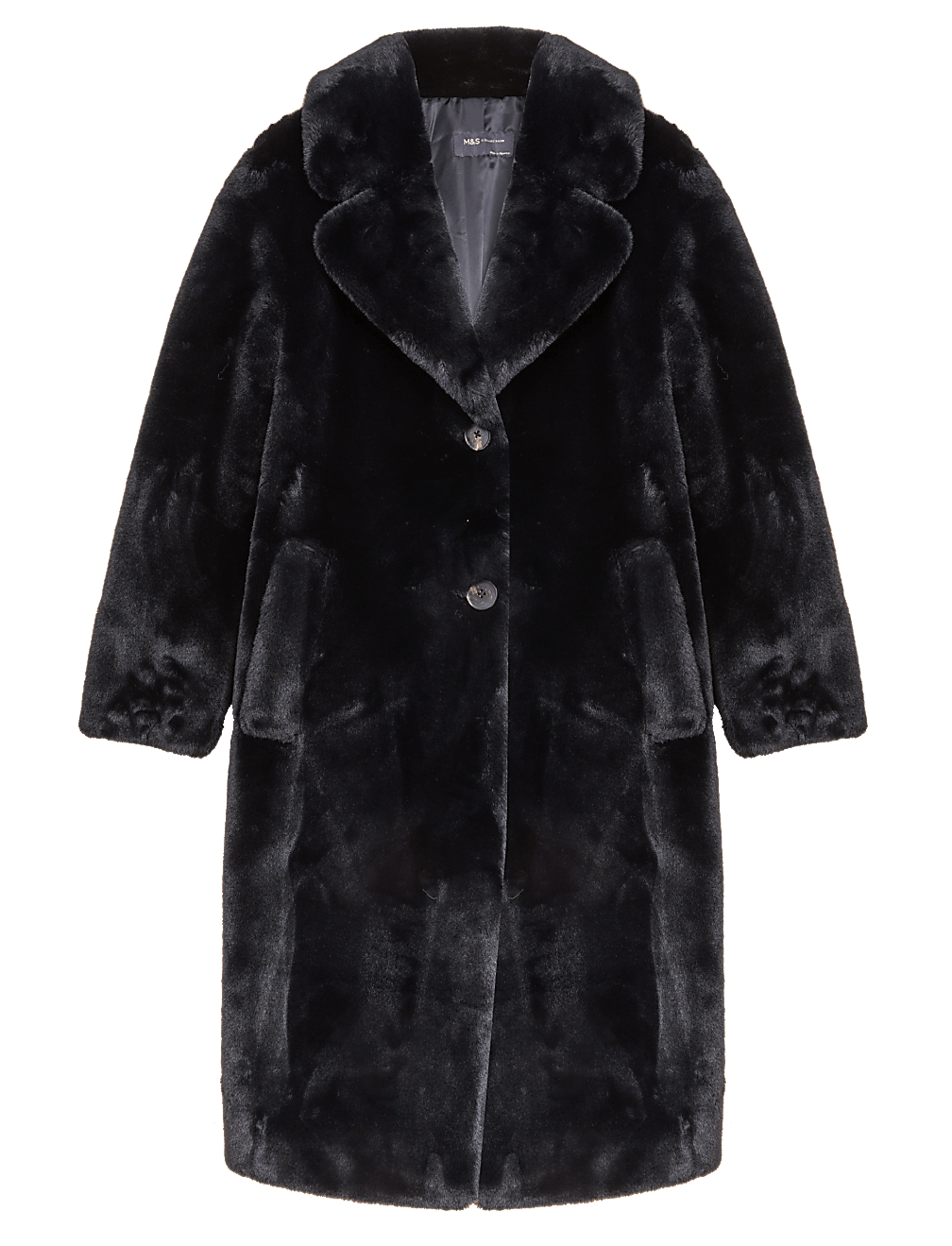 Faux Fur Collared Relaxed Longline Coat