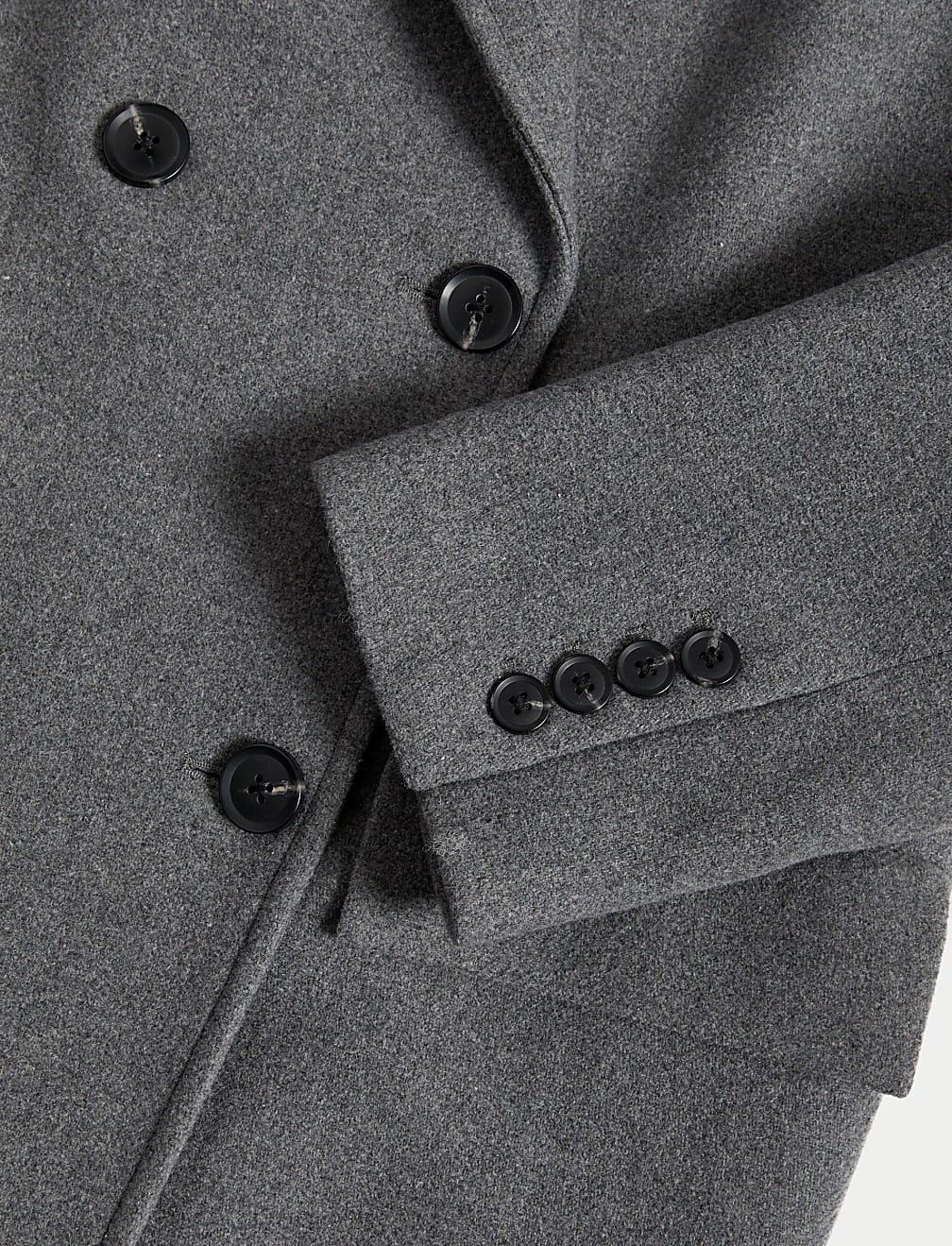 Double Breasted Longline Coat with Wool
