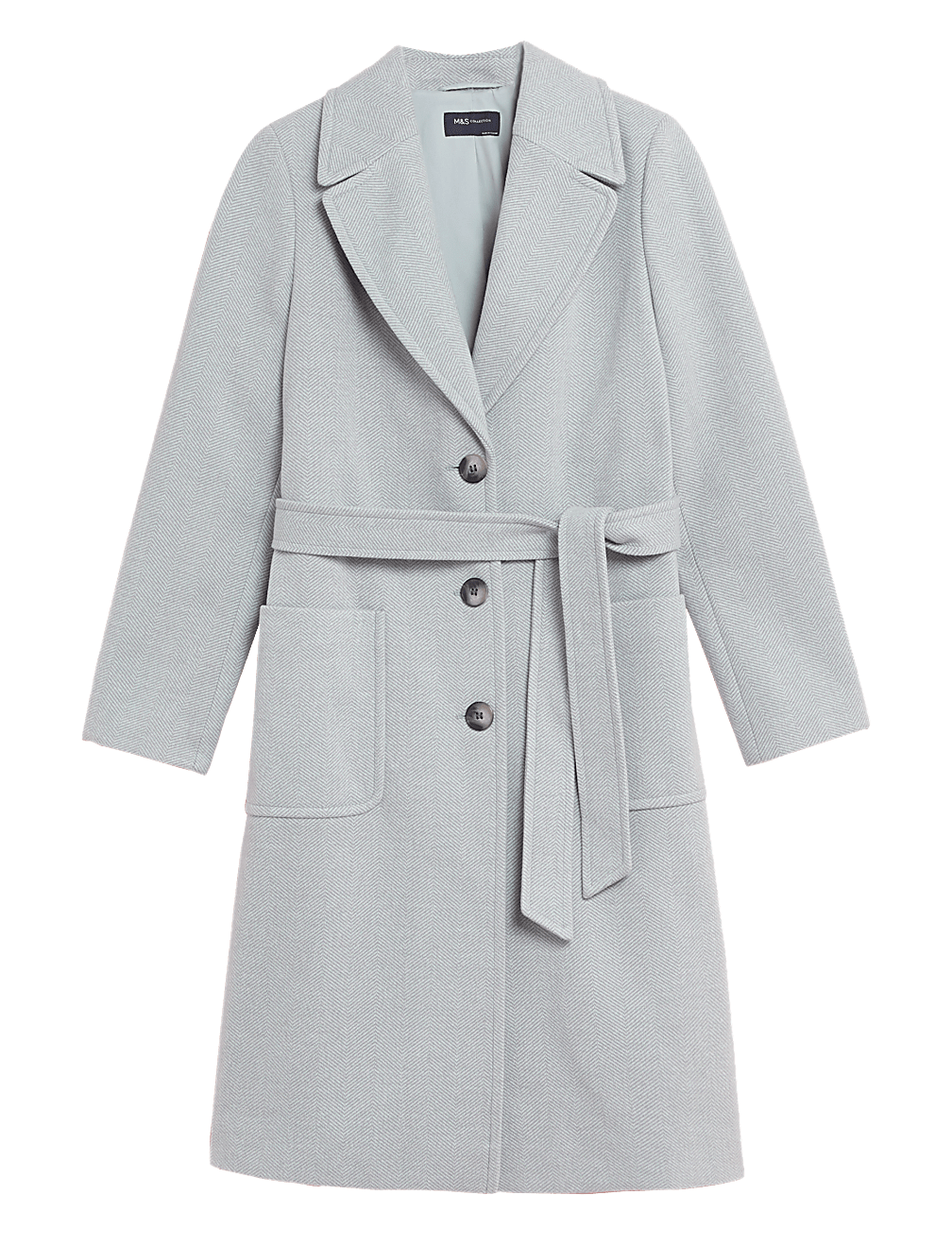 Buy Herringbone Belted Tailored Coat at Marks Spencer