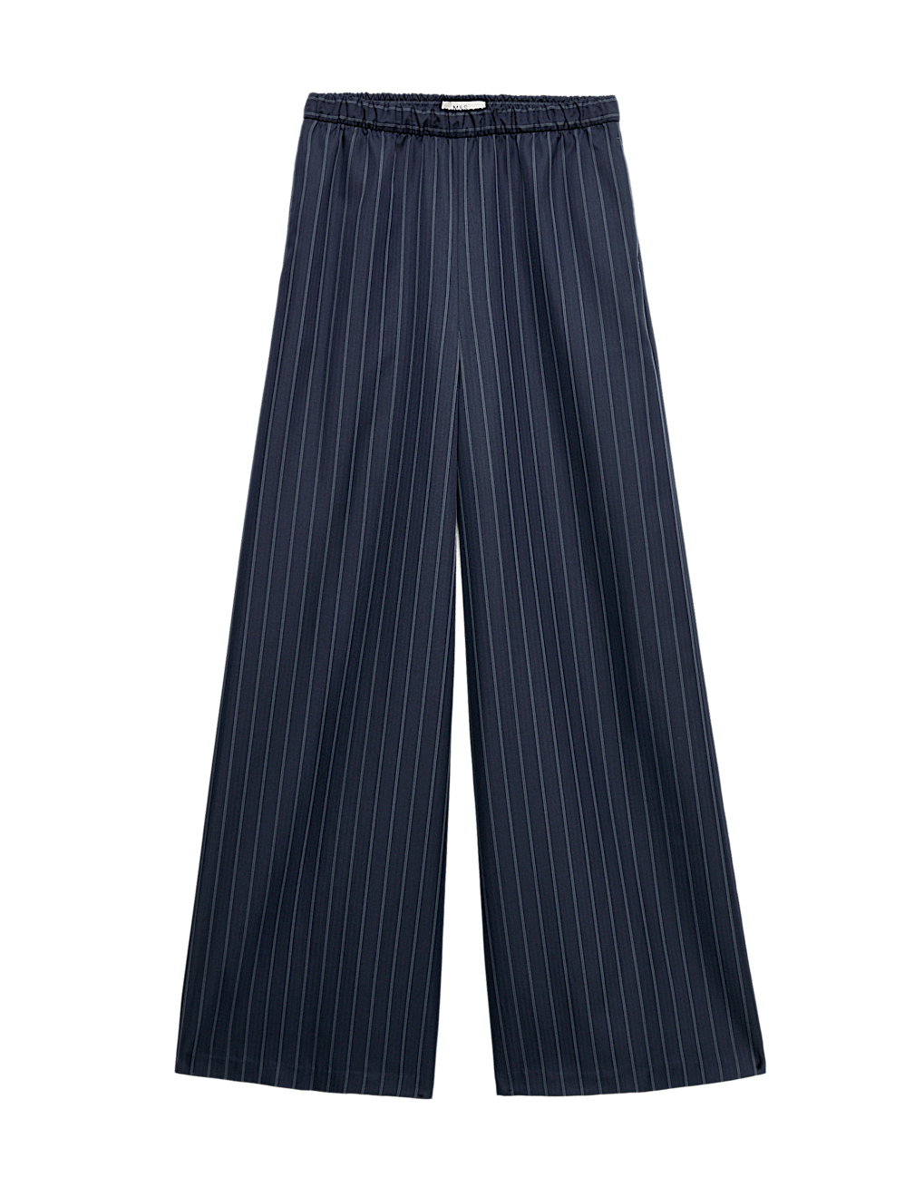 Pinstripe Elasticated Waist Wide Leg Trousers