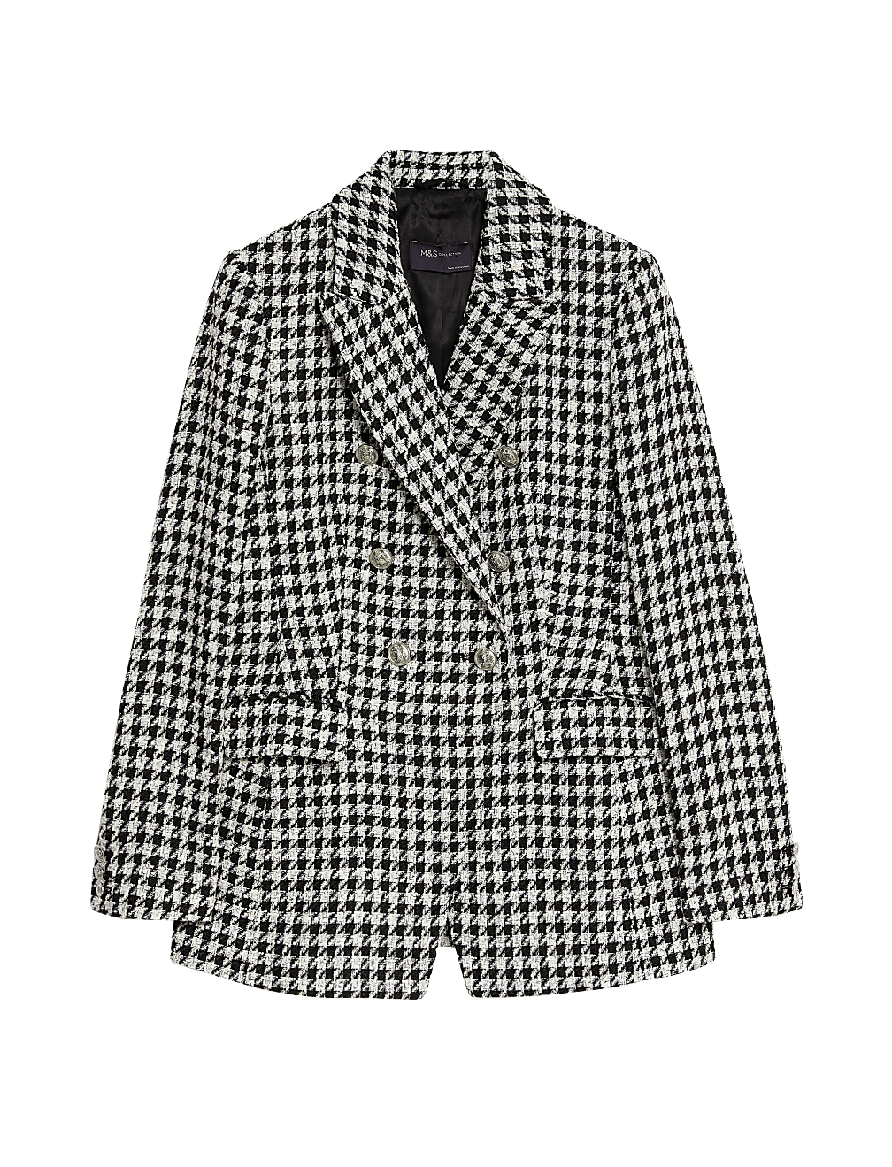 Tweed Dogtooth Double Breasted Blazer