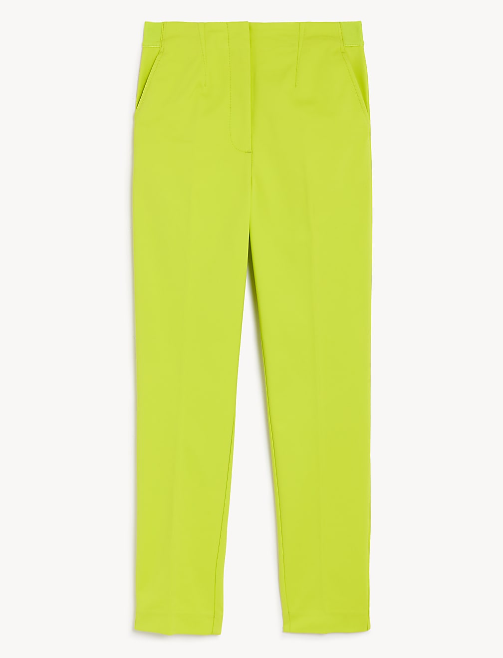 Cotton Blend Slim Fit Ankle Grazer Trousers