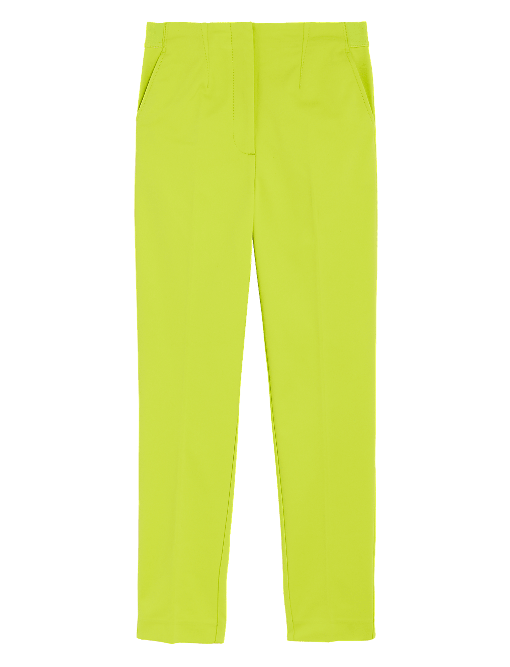 Cotton Blend Slim Fit Ankle Grazer Trousers