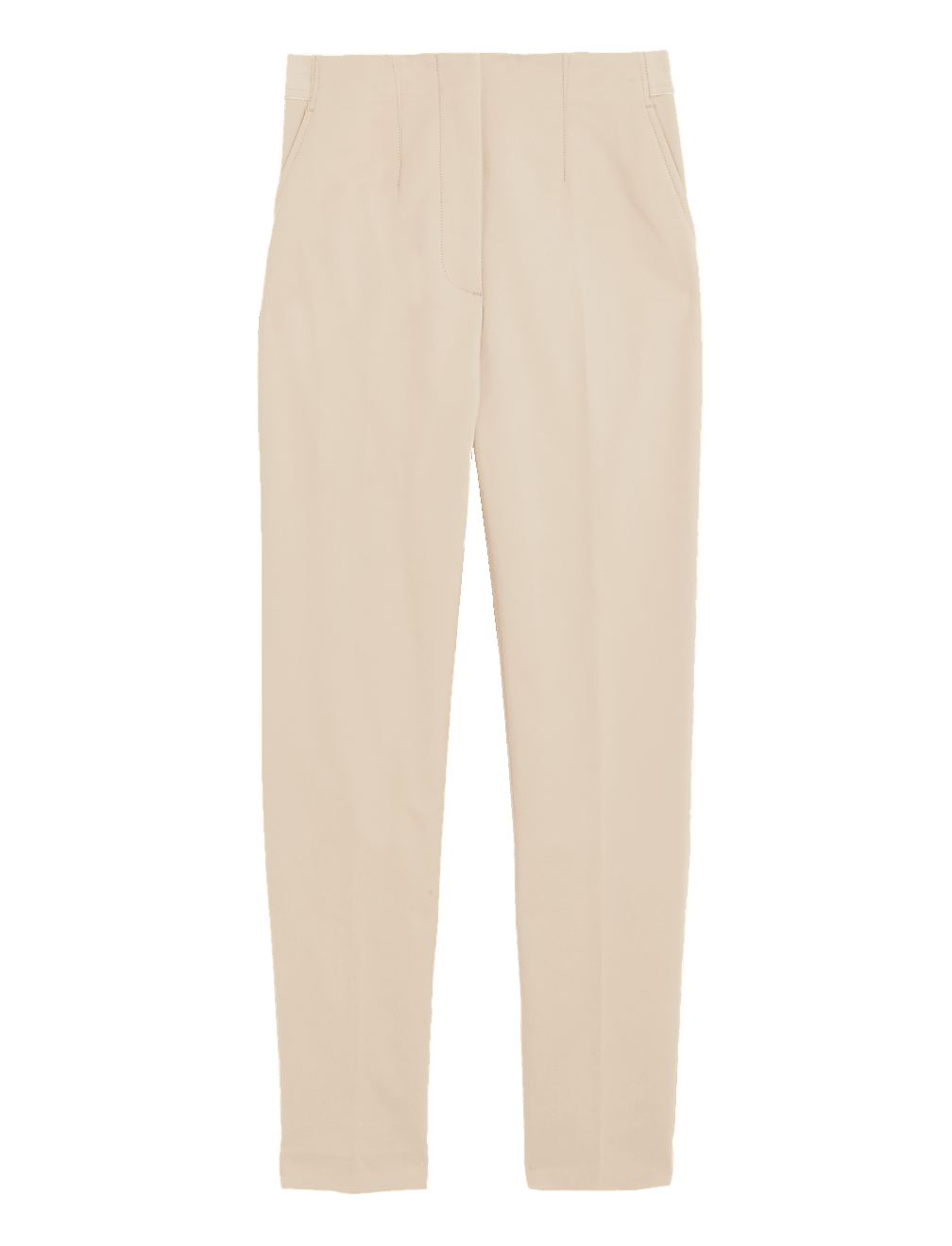 Cotton Blend Slim Fit Ankle Grazer Trousers