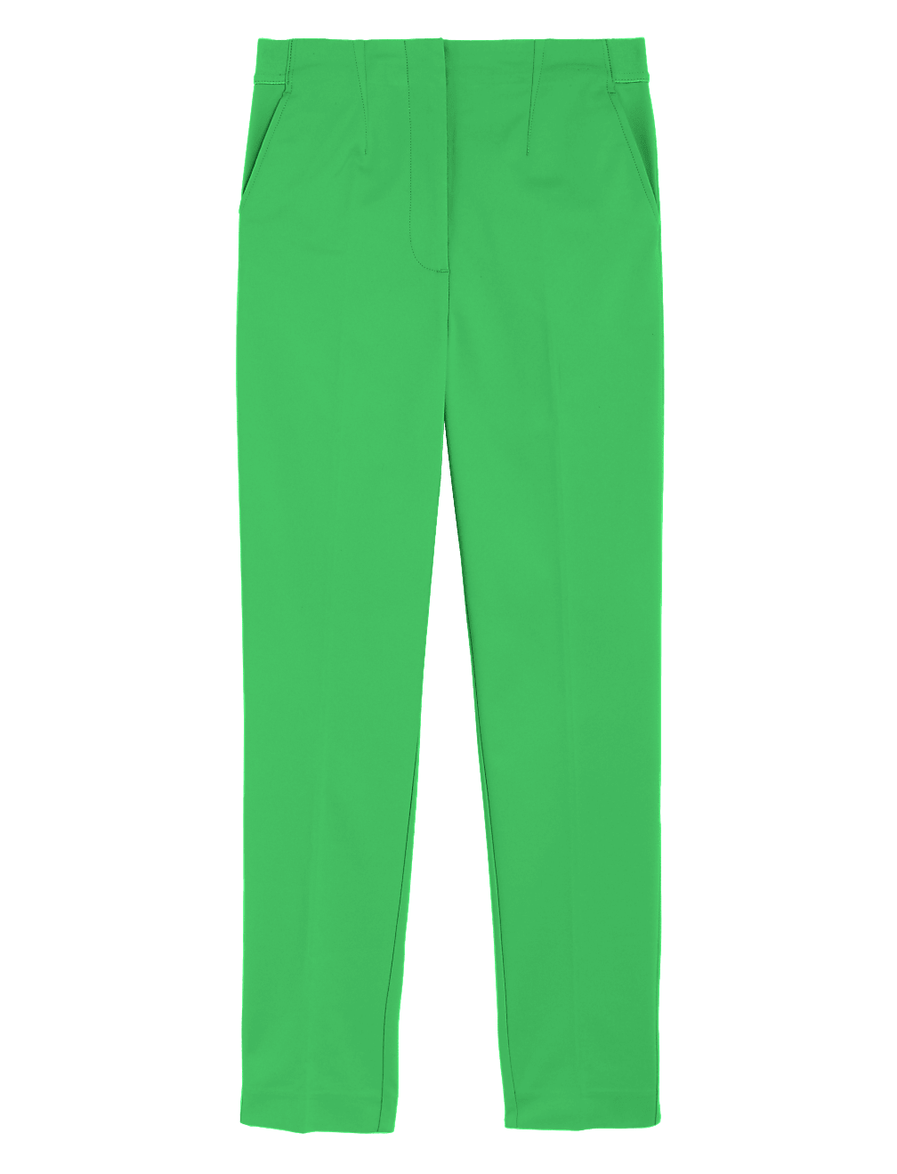 Cotton Blend Slim Fit Ankle Grazer Trousers