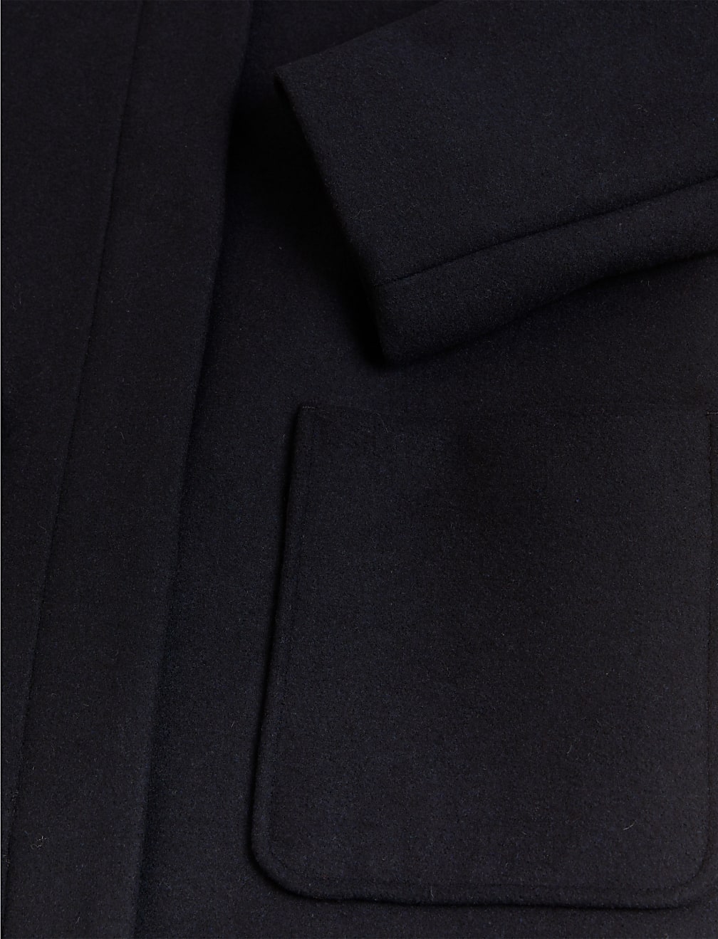 Wool Blend Hooded Short Duffle Coat