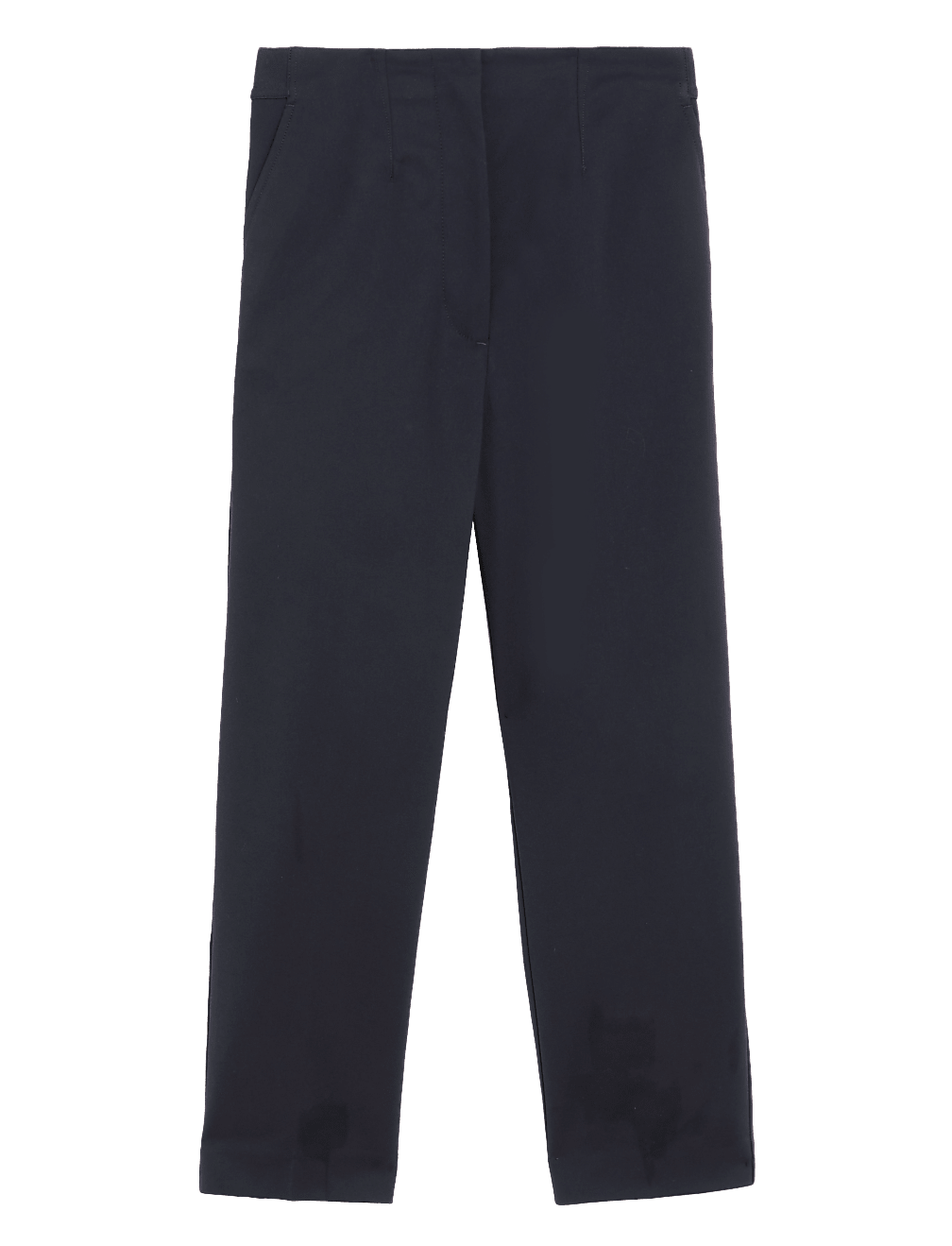 Cotton Blend Slim Fit Cropped Trousers