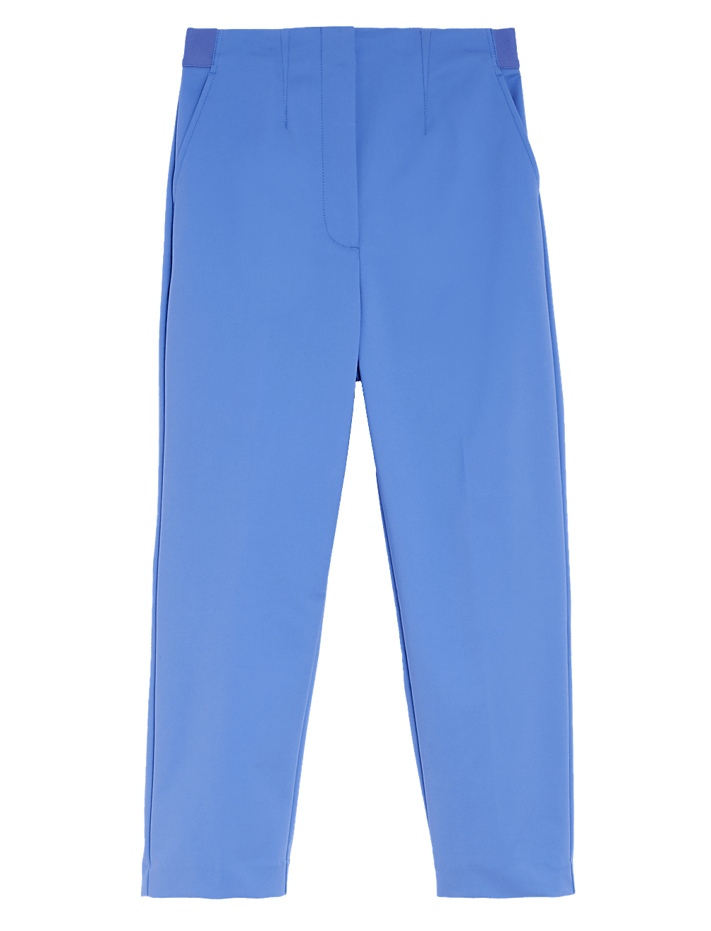 Cotton Blend Slim Fit Cropped Trousers