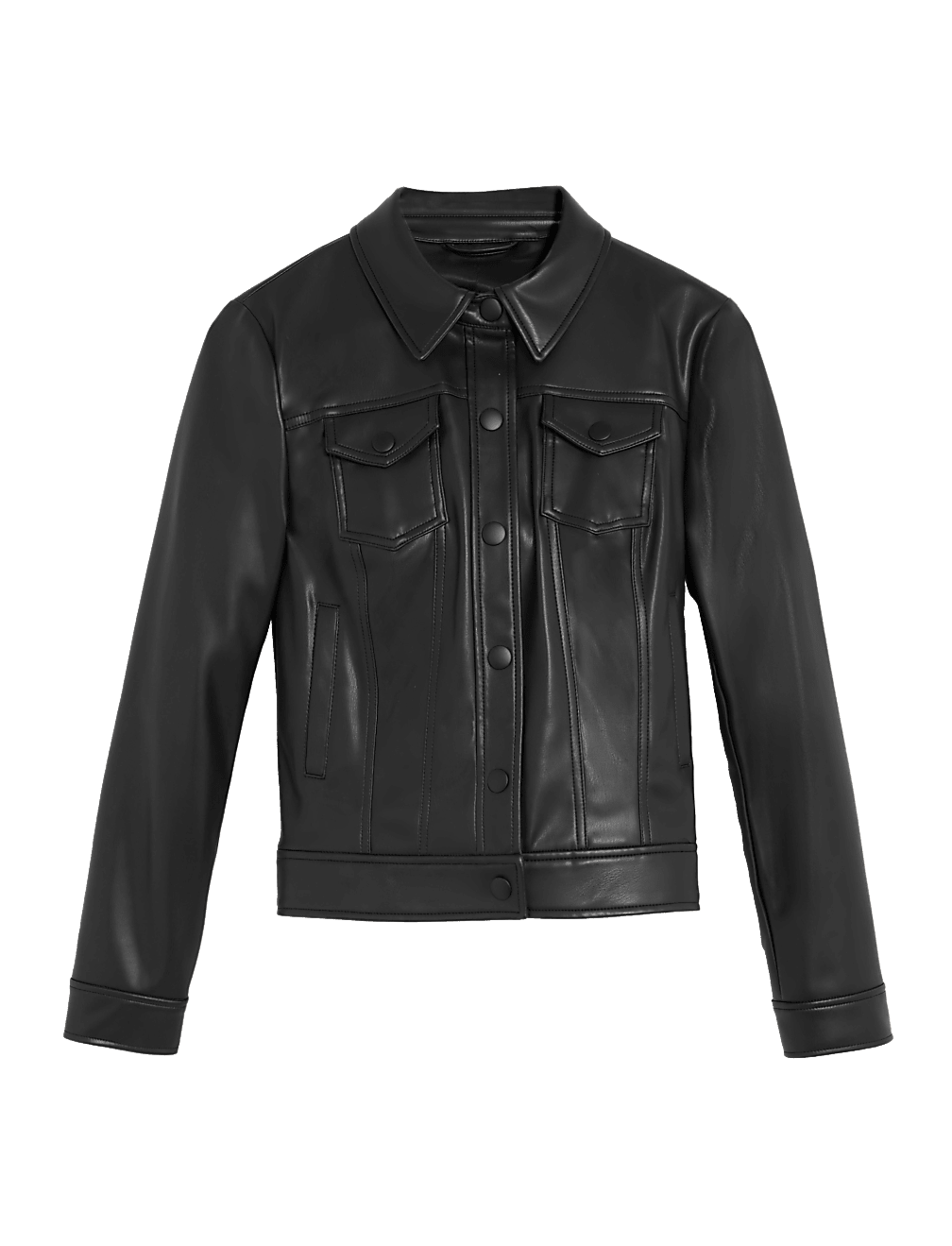 期間限定セール Trucker Leather Faux Buy Jacket Spencer & Marks at ジャケット・アウター