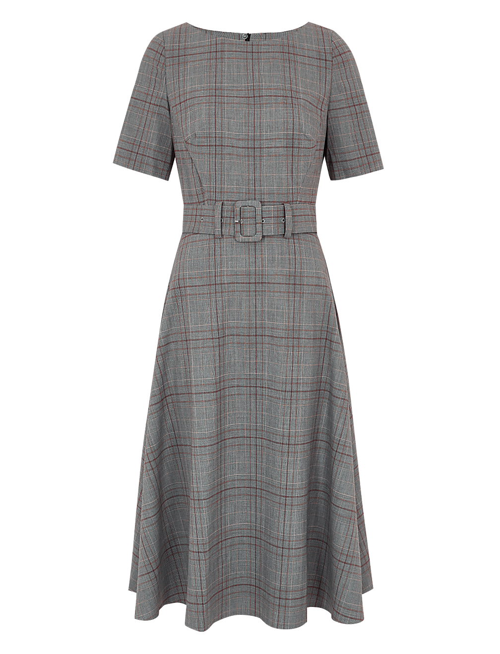 Checked Knee Length Skater Dress