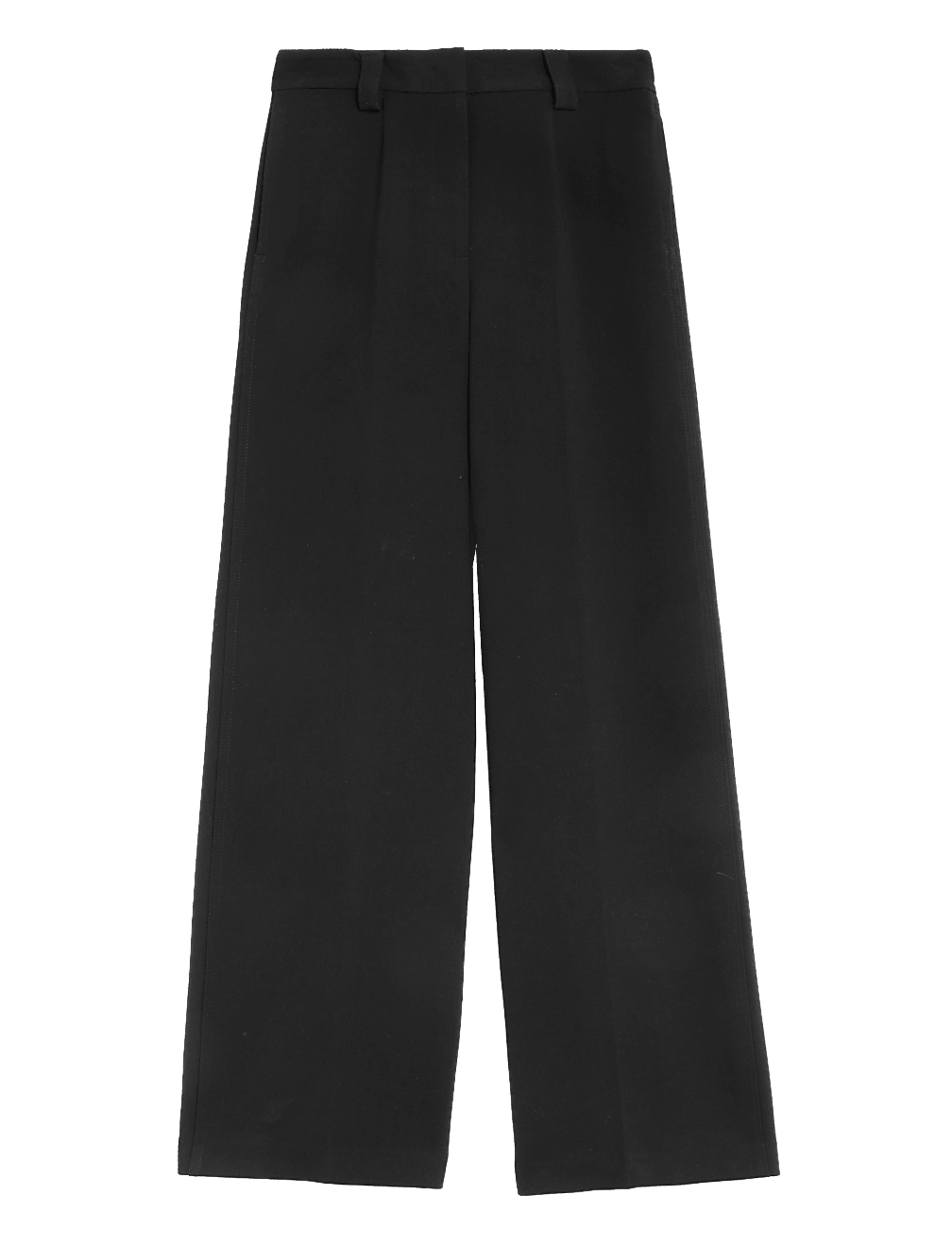 Crepe Tab Detail Wide Leg Trousers