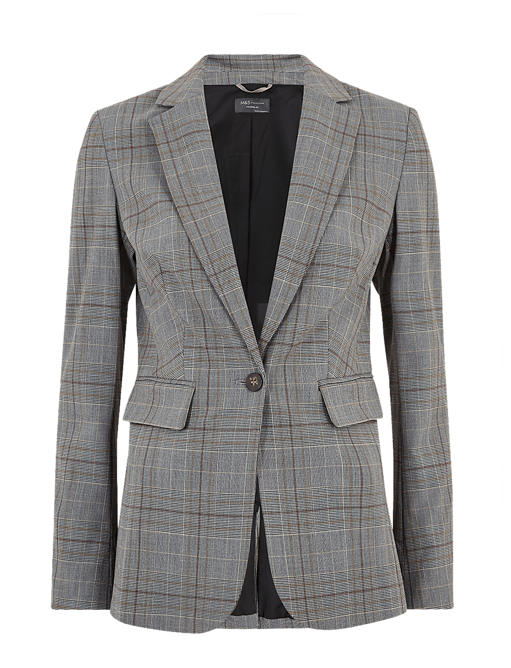Tailored Checked Single Breasted Blazer