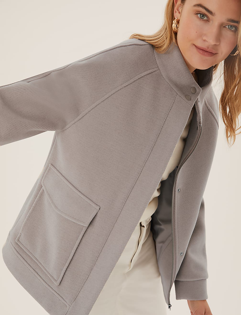 Funnel Neck Bomber Jacket