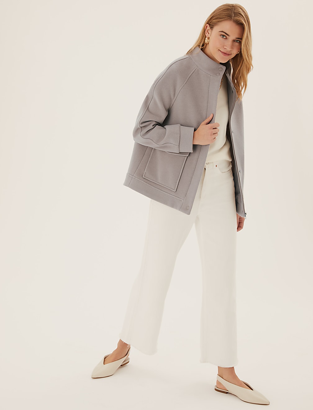 Funnel Neck Bomber Jacket