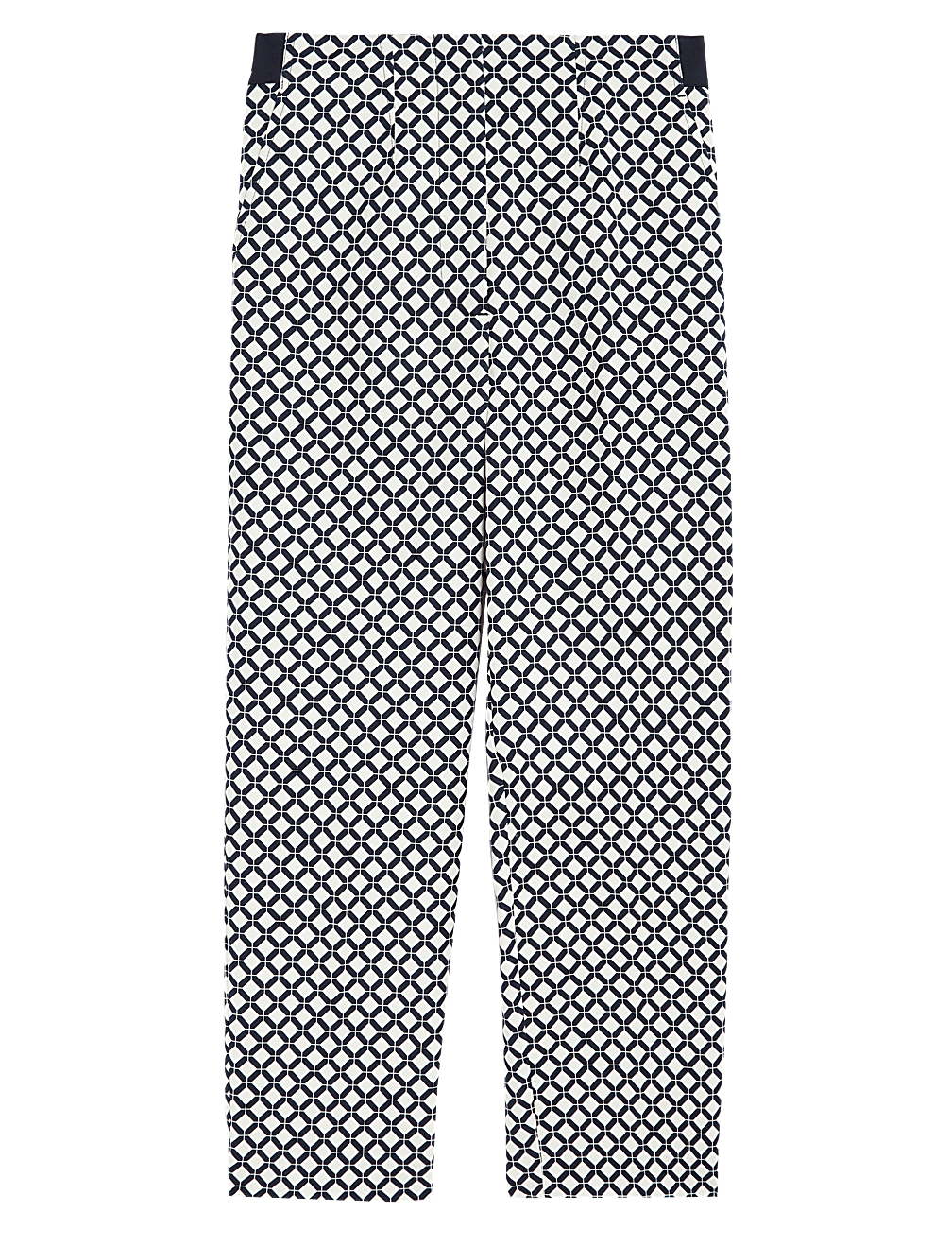 Cotton Rich Geometric Slim Fit Trousers
