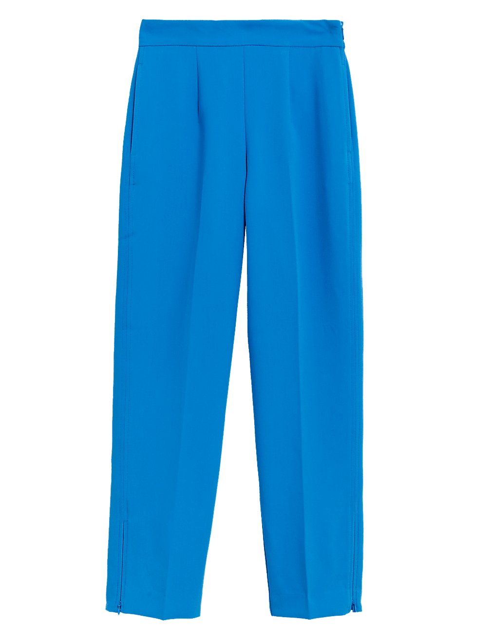 Zip Detail Straight Leg Trousers