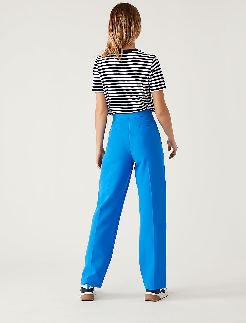 Zip Detail Straight Leg Trousers