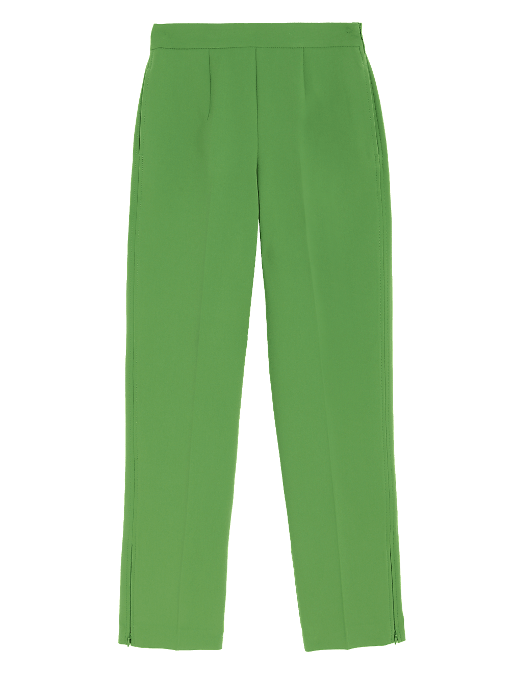 Zip Detail Straight Leg Trousers