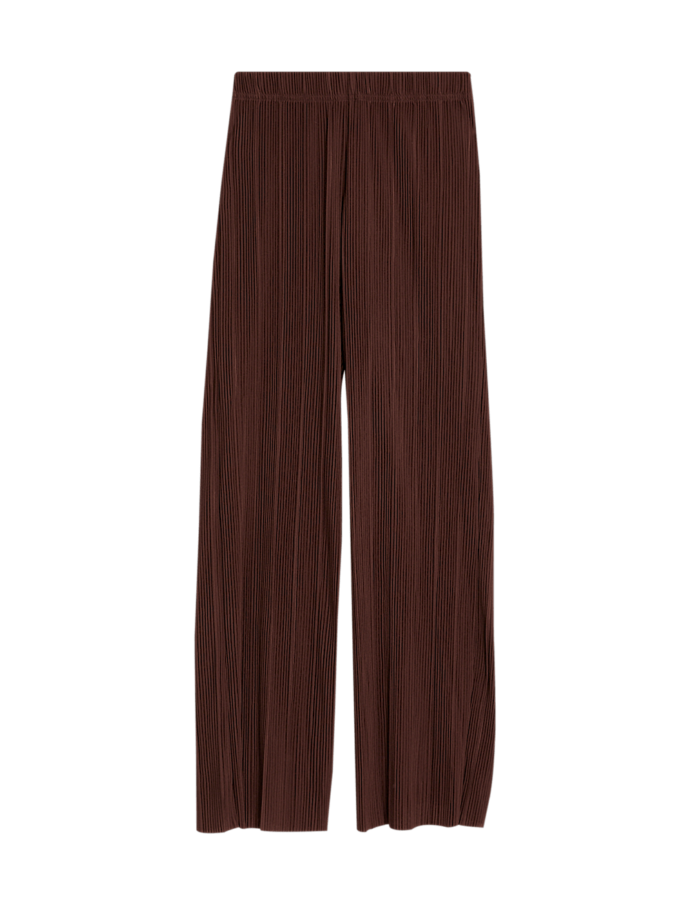 Jersey Plisse Wide Leg Trousers