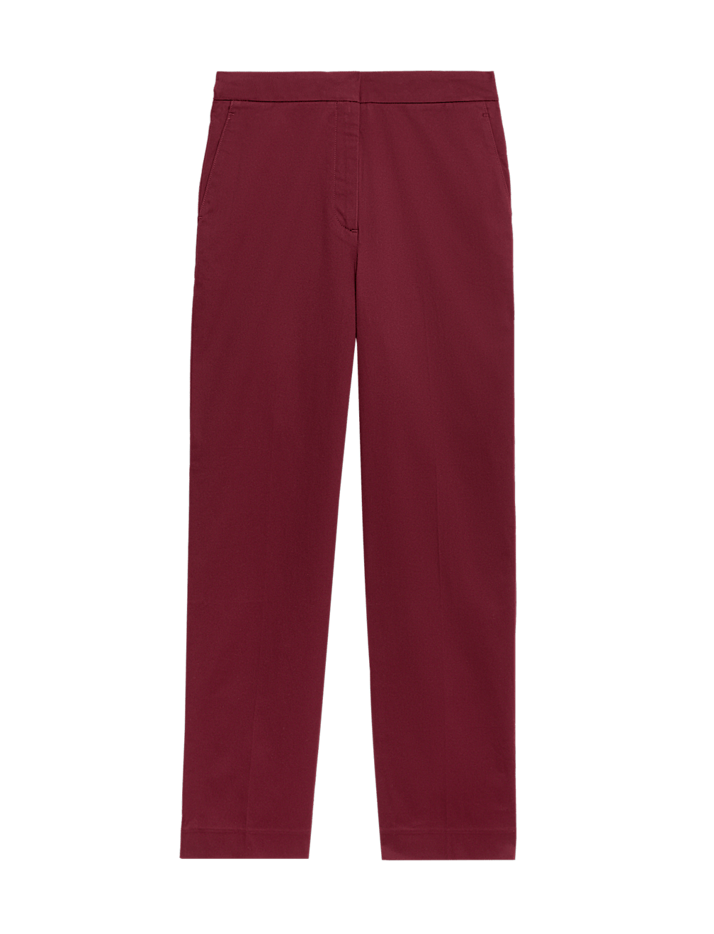 Cotton Rich Straight Leg Ankle Grazer Trousers