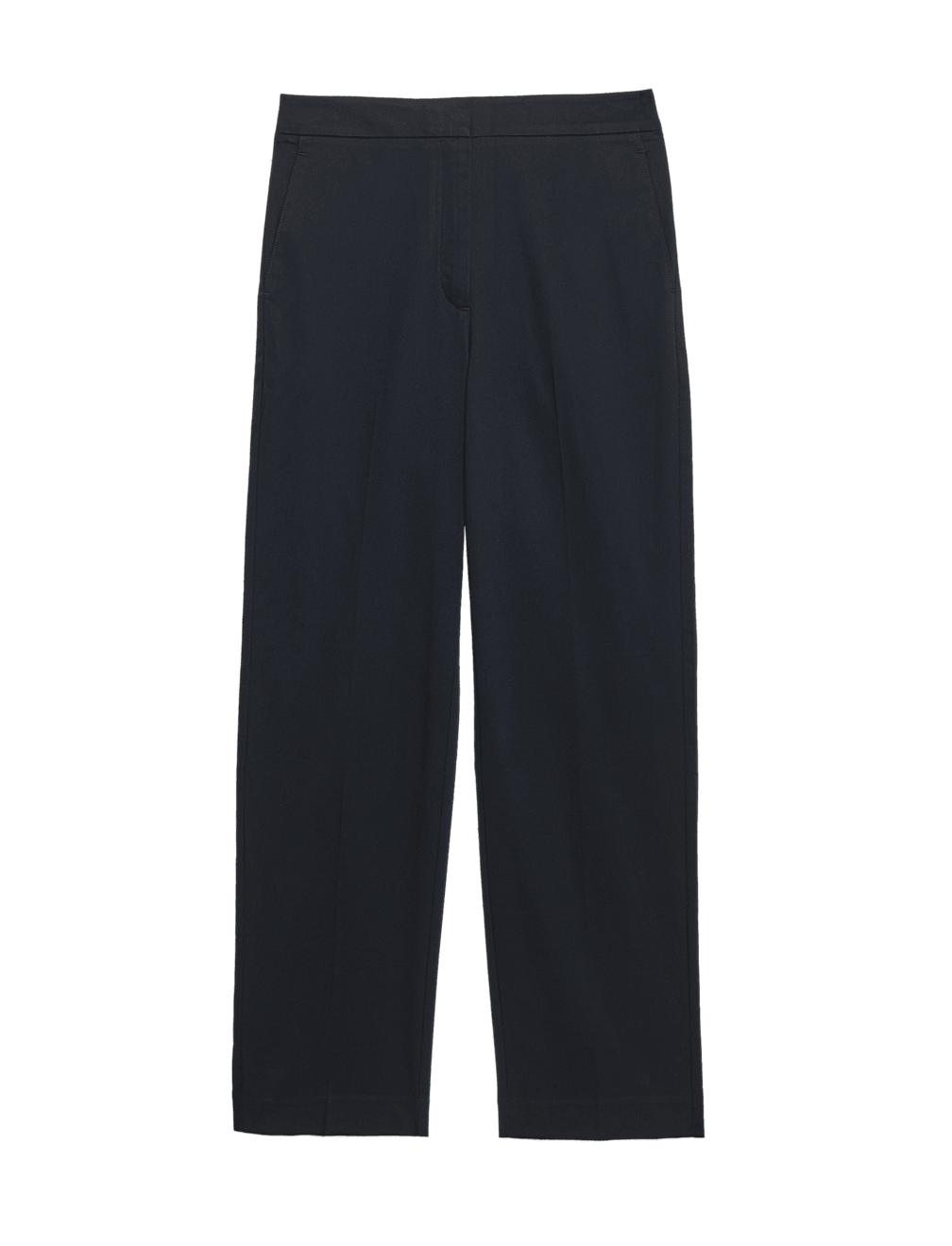 Cotton Rich Straight Leg Ankle Grazer Trousers