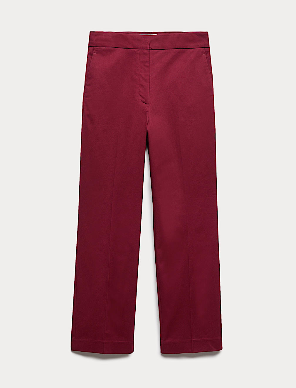 Cotton Rich Straight Leg Ankle Grazer Trousers