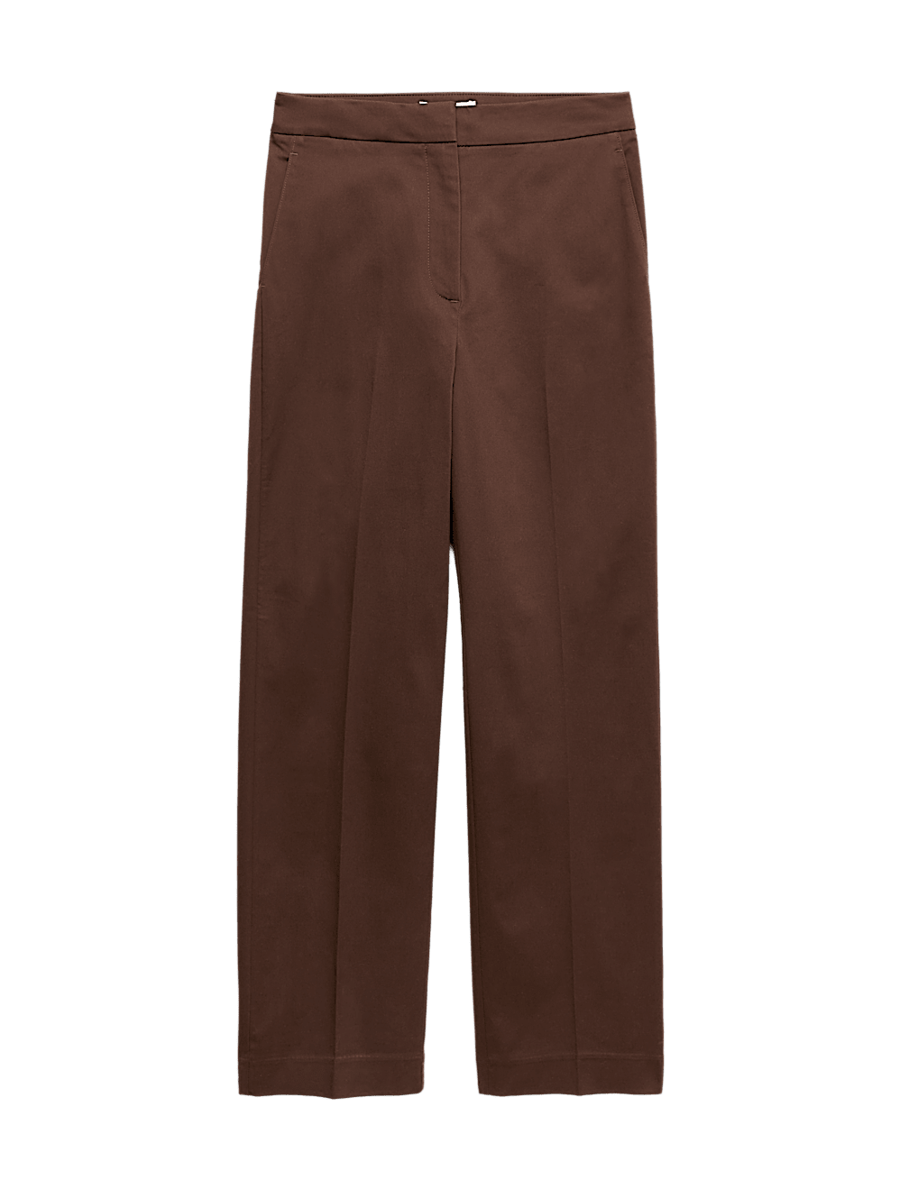 Cotton Rich Straight Leg Ankle Grazer Trousers
