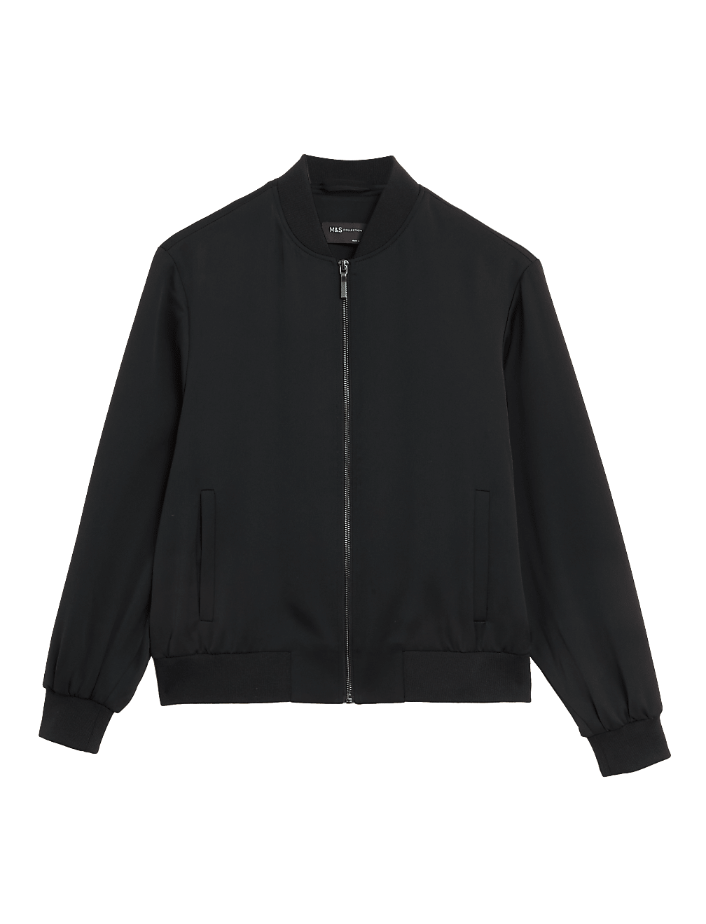 Satin Look Relaxed Bomber Jacket