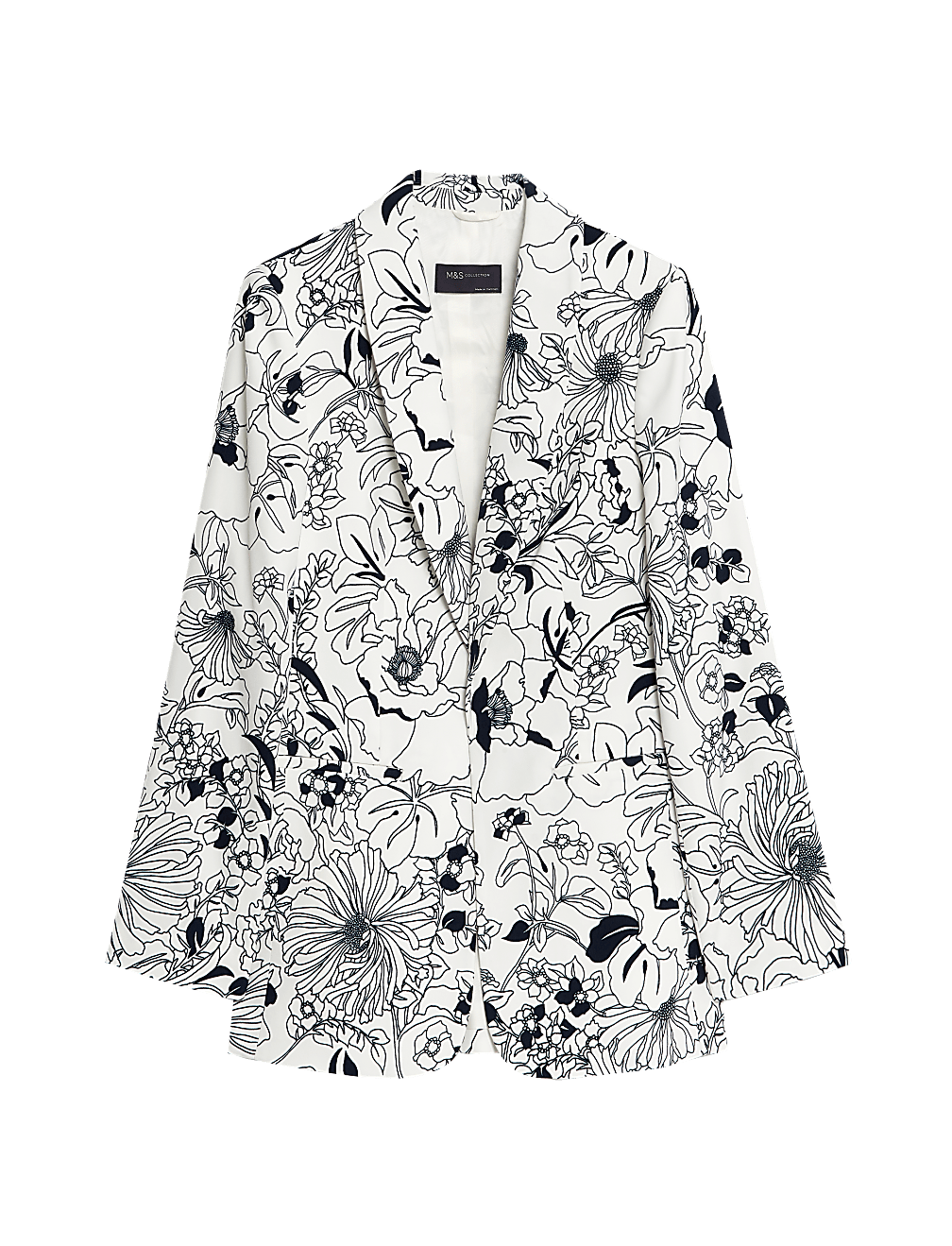 Satin Relaxed Floral Single Breasted Blazer