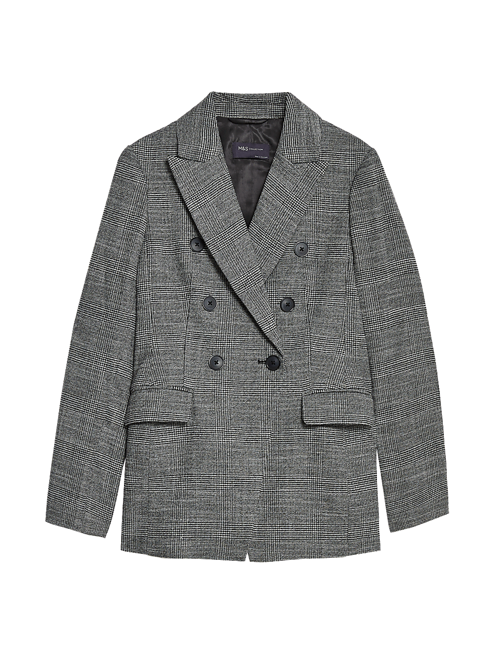 Tailored Checked Double Breasted Blazer