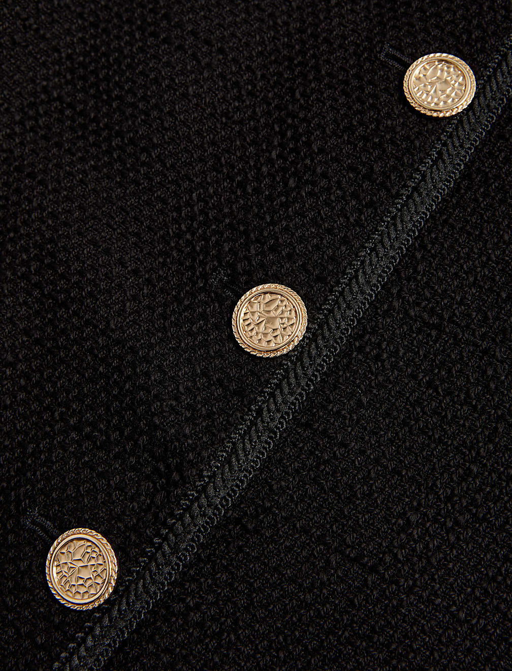 Tweed Relaxed Collarless Short Jacket