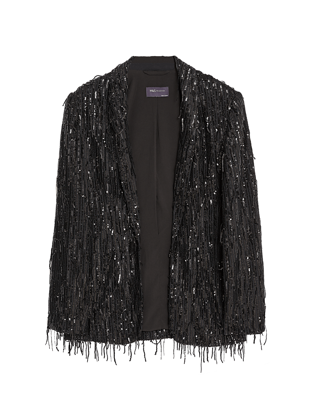 Relaxed Sequin Single Breasted Blazer
