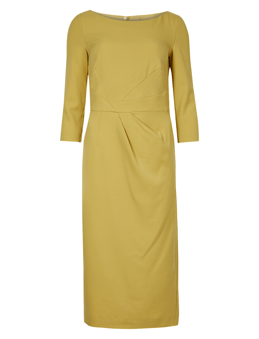 Pleated 3/4 Sleeve Tailored Dress