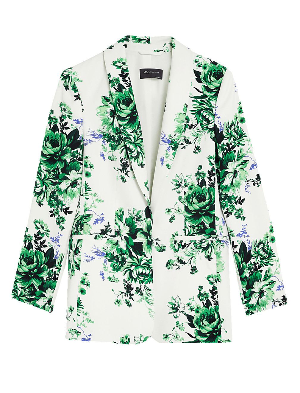 Satin Look Relaxed Floral Blazer