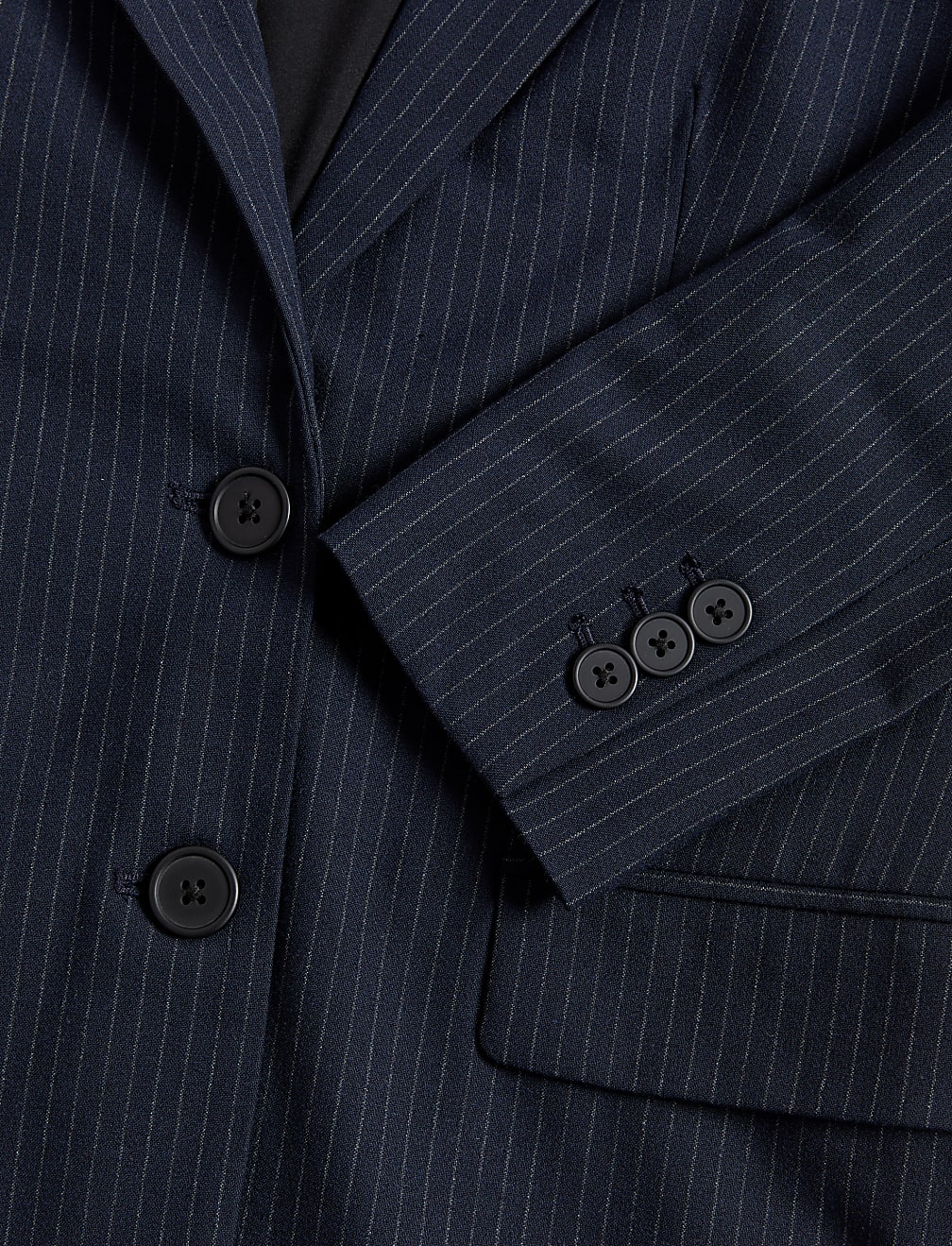 Relaxed Pinstripe Single Breasted Blazer