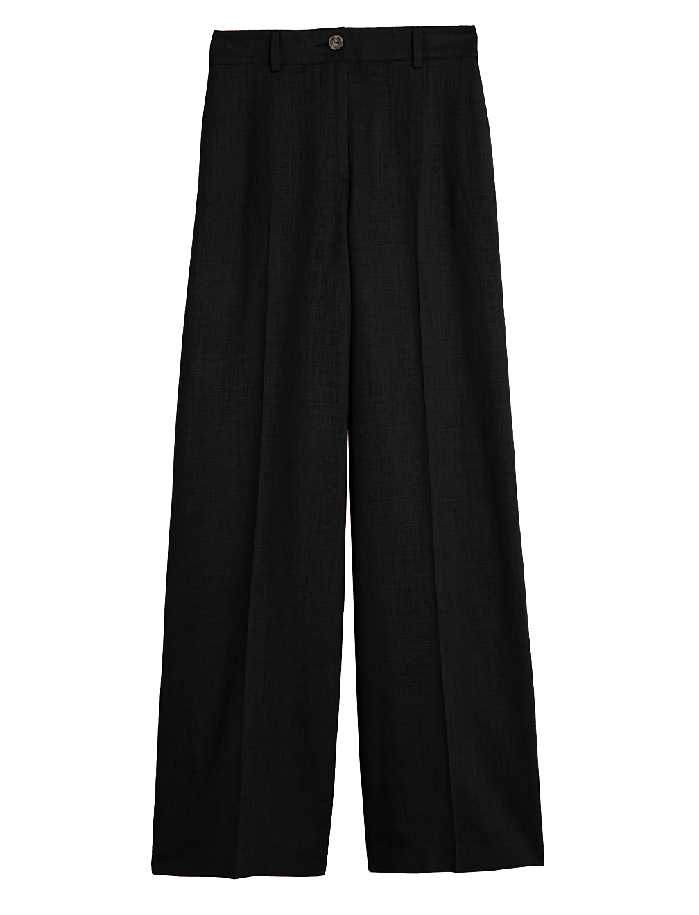 Linen Blend Wide Leg Trousers