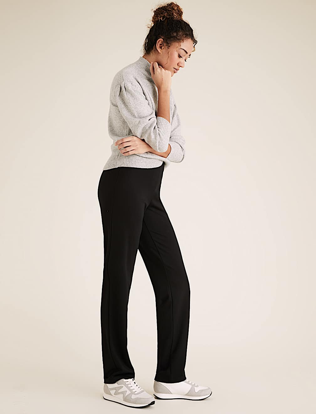 Jersey Straight Leg Trousers
