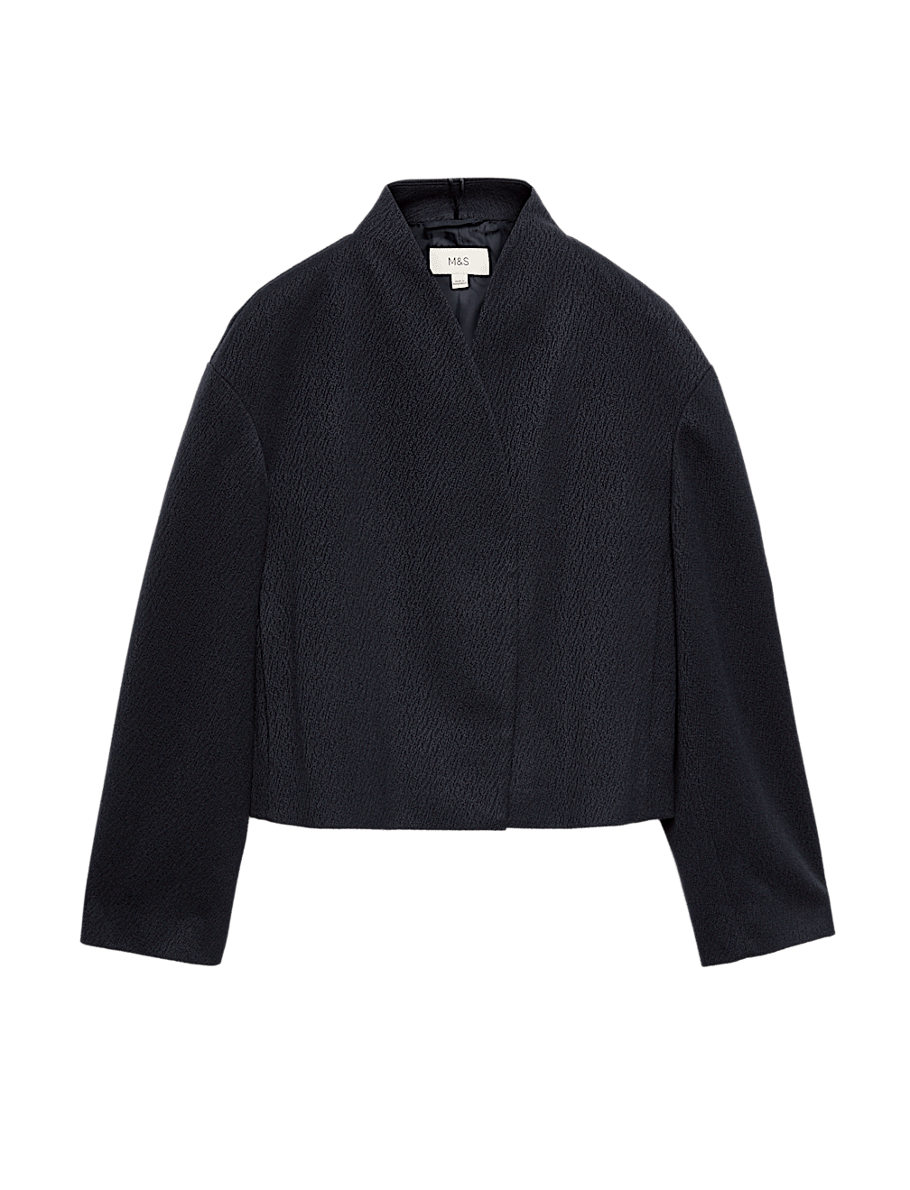 Textured Wrap Collar Short Jacket