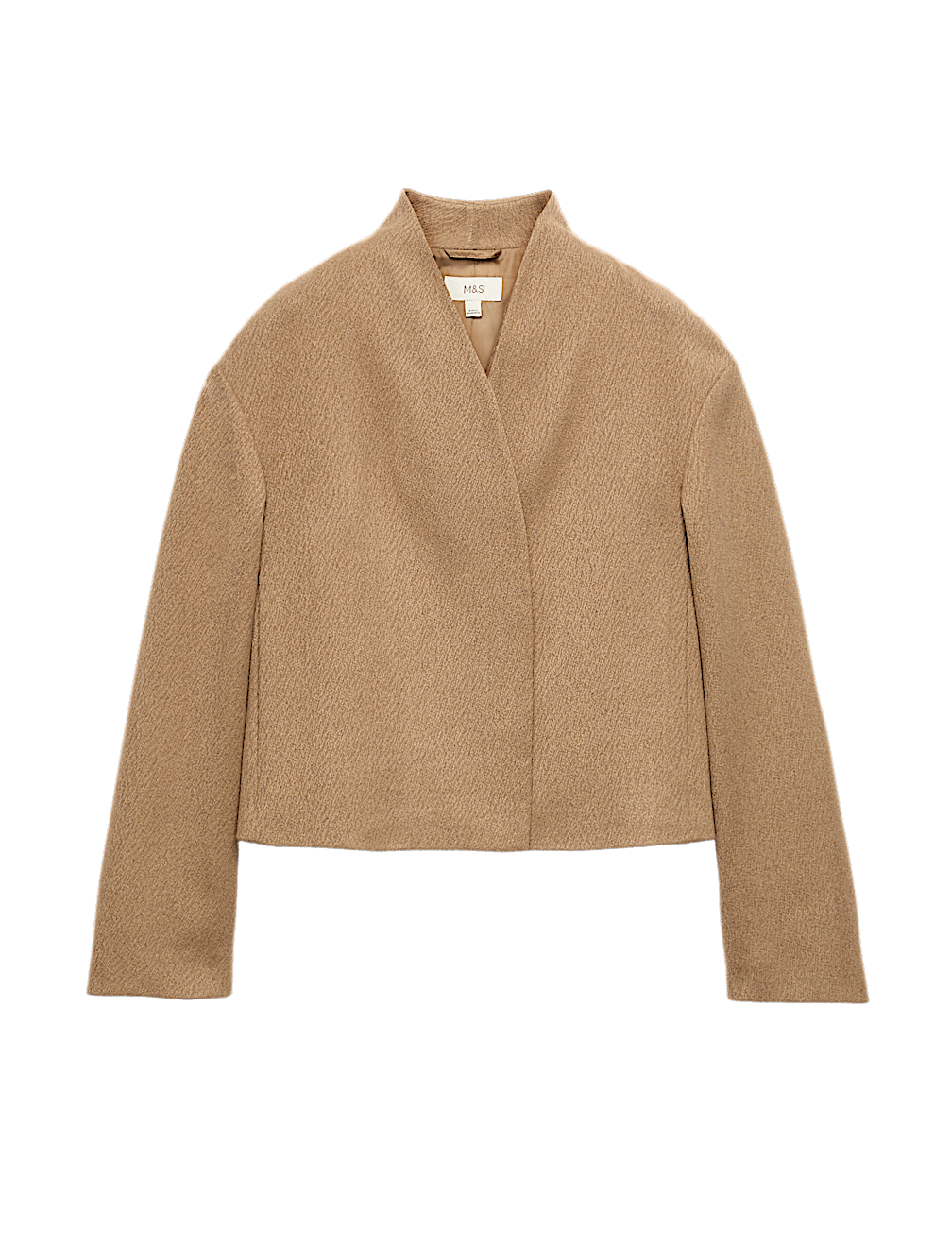 Textured Wrap Collar Short Jacket