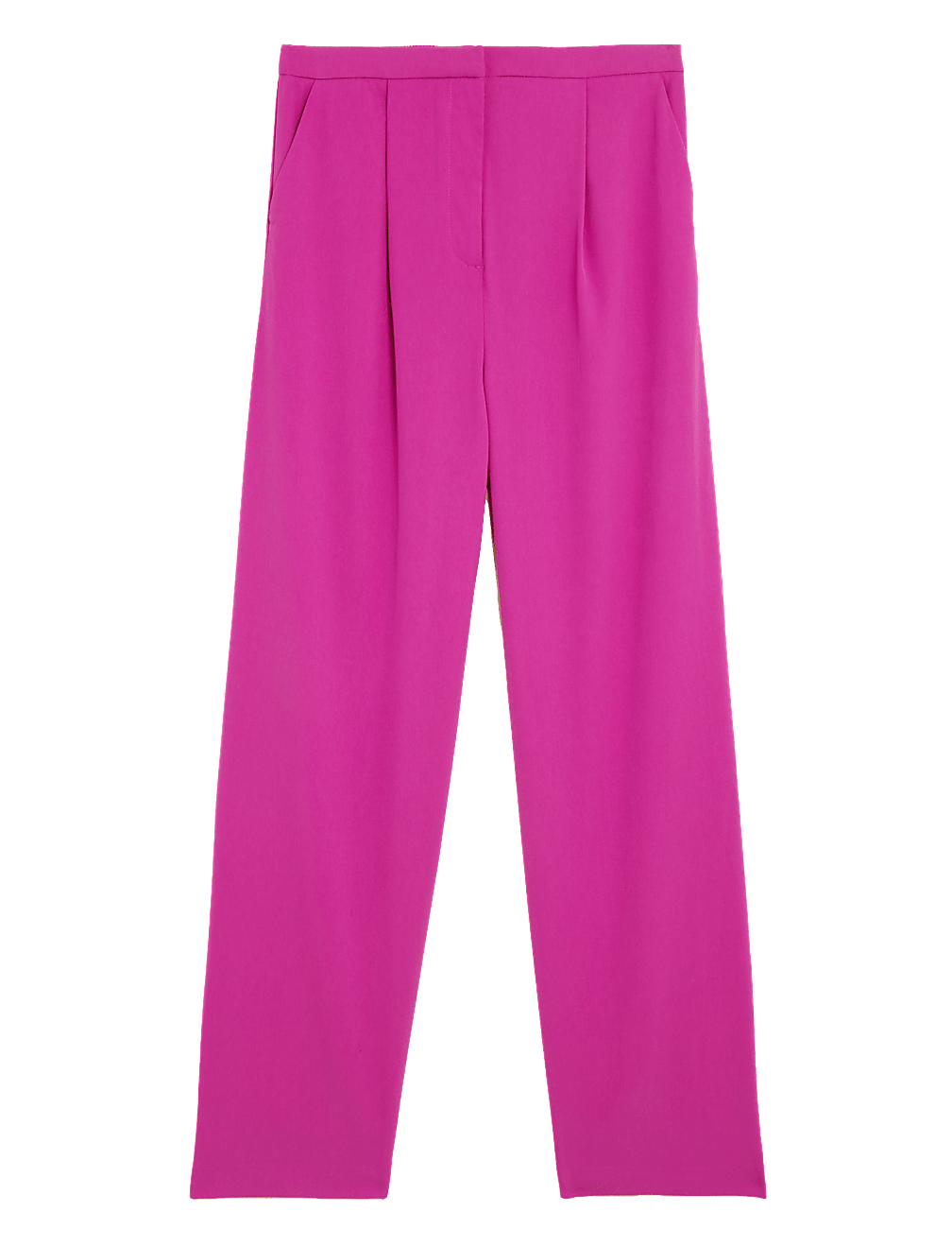 Satin Pleat Front Wide Leg Trousers