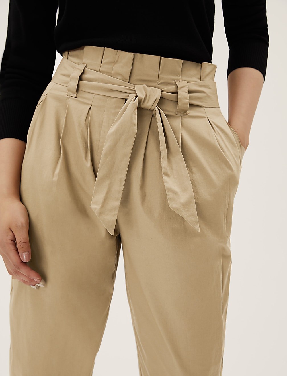 Cotton Rich Balloon Tapered Trousers