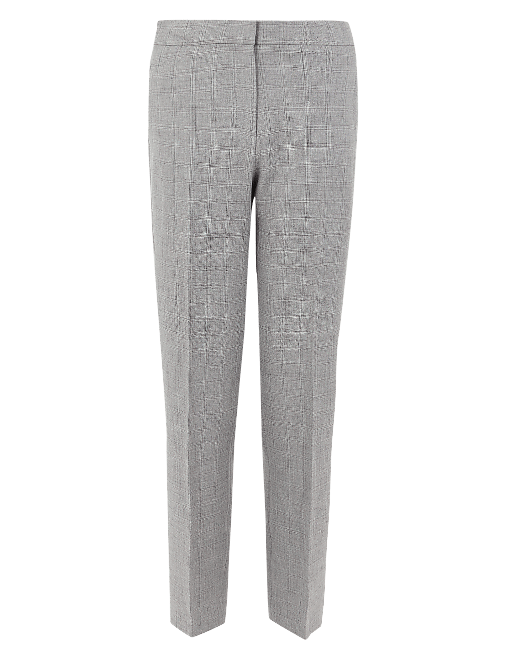 Checked Straight Leg Ankle Grazer Trousers