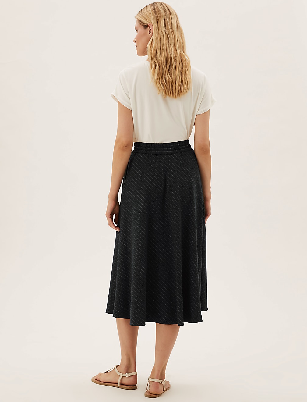 Striped Midi Circle Skirt