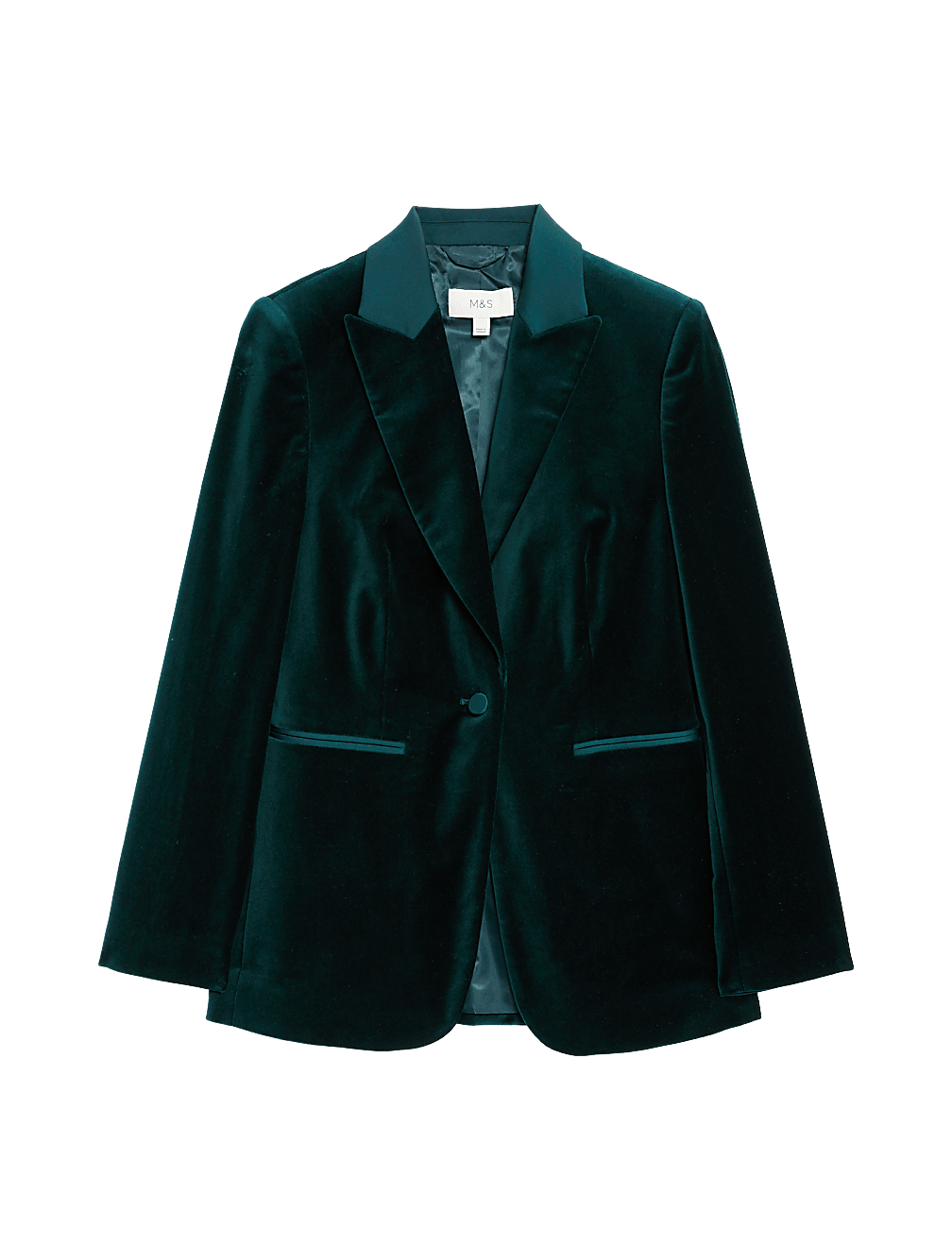 Velvet Tailored Single Breasted Blazer
